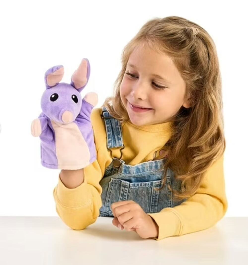 NWT Bluey Plush Hand Puppet Bob Bilby 8" Toy Purple Rabbit